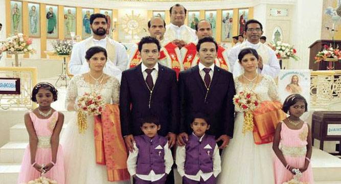 Twin brothers marry twin sisters create record