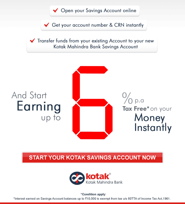 Start your Kotak Savings Account online now