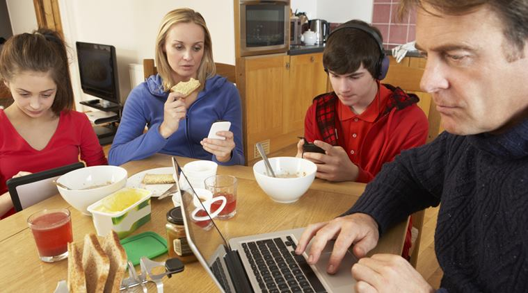 Parents with technology addiction can bother children