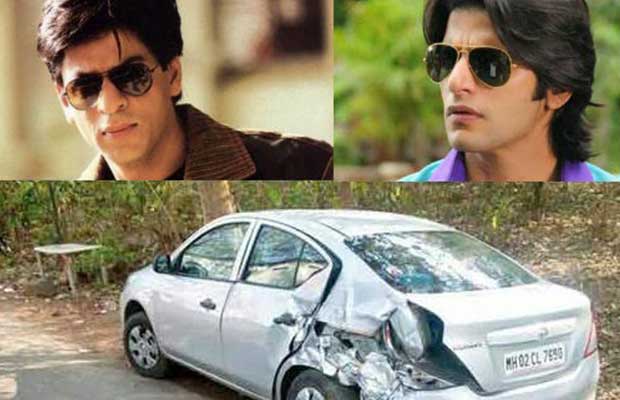 Shahrukh Hit Karanveer's car....Car badly damaged.