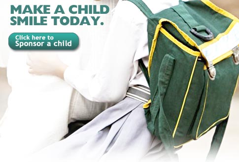 Make a child smile today. Click here to Sponsor a child.