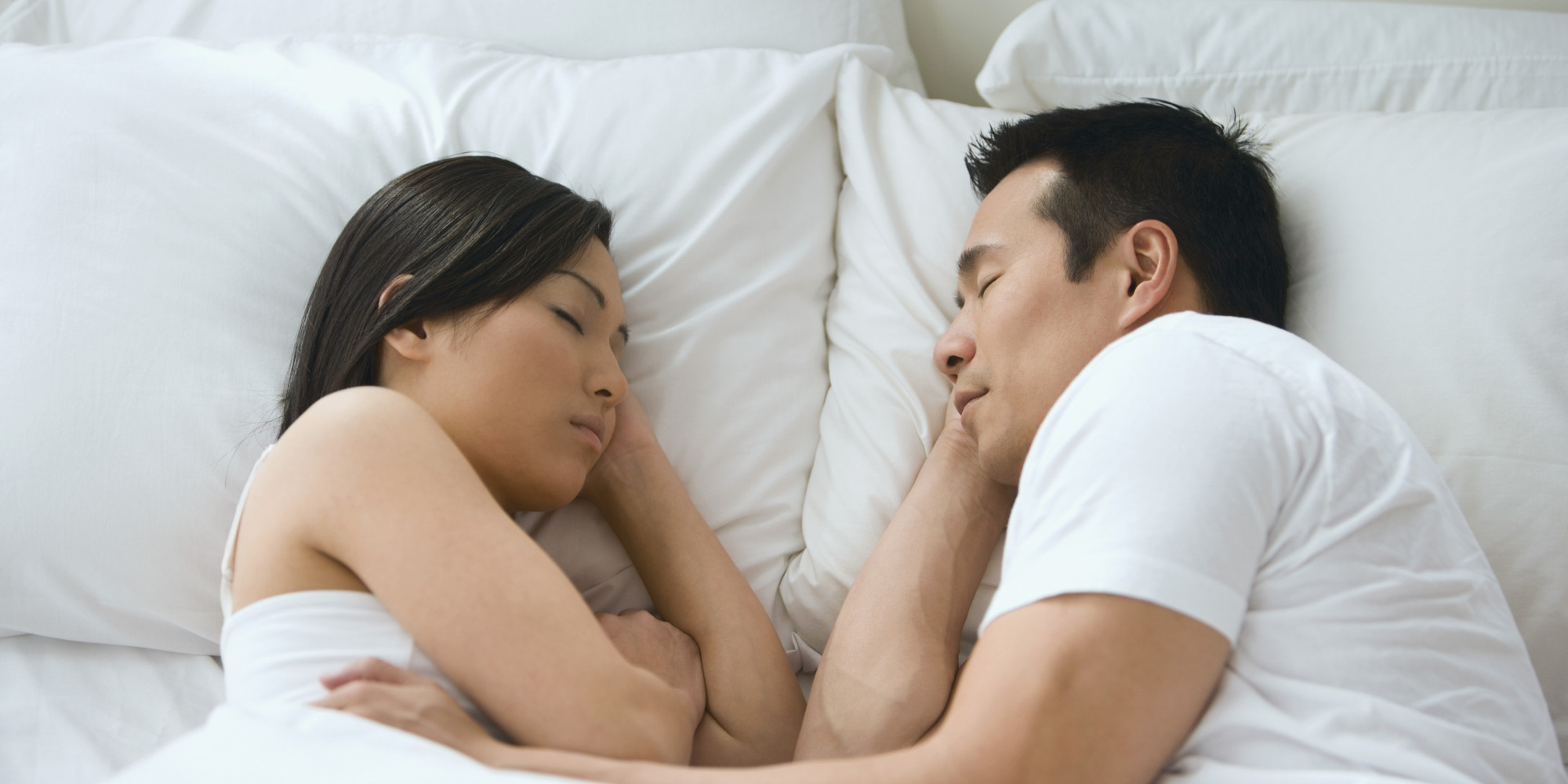 Man goes nude and sleep next to couple in bed