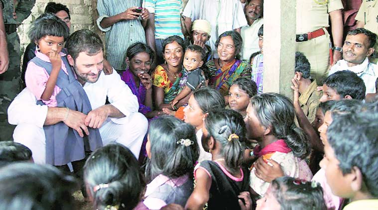 Rahul Gandhi visits slum residents 